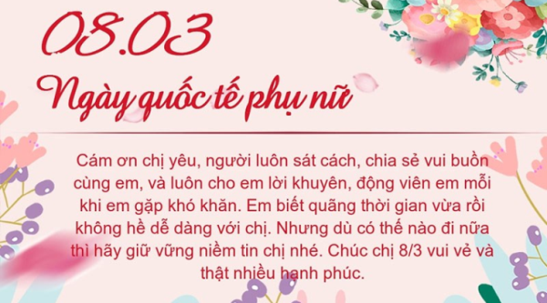 Những lời chúc ngày 8/3 ngọt ngào nhất dành tặng phụ nữ