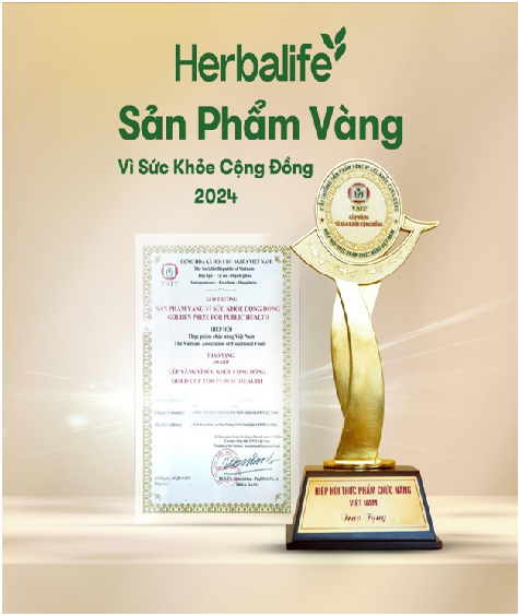 Herbalife Việt Nam được vinh danh giải thưởng “Sản Phẩm Vàng Vì Sức Khỏe Cộng Đồng năm 2024”