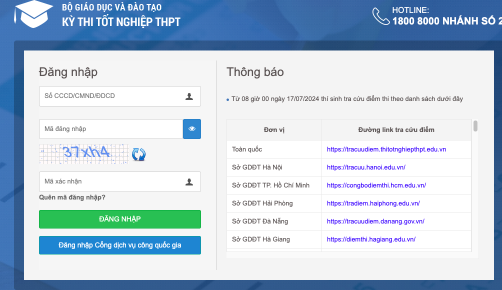 Thí sinh cả nước có thể tra cứu điểm thi tốt nghiệp THPT 2024 trên website Bộ GD&ĐT.