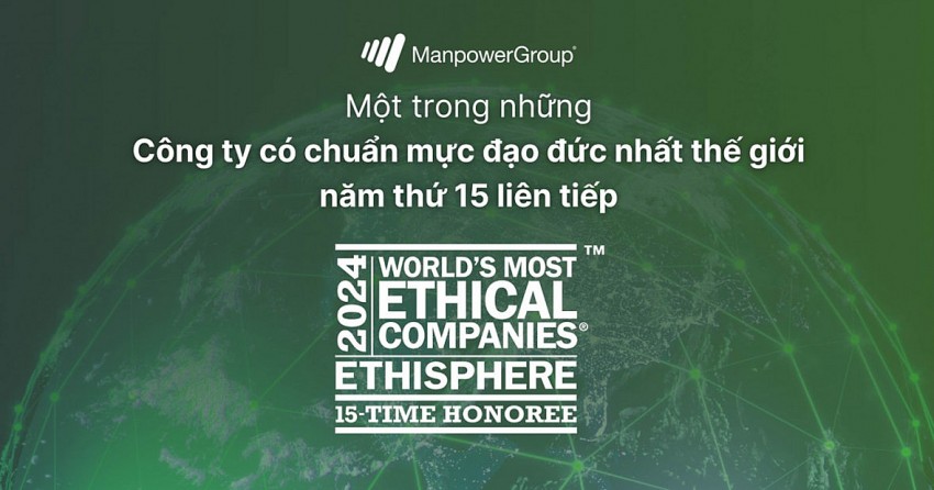 ManpowerGroup được Ethisphere vinh danh là một trong những công ty có chuẩn mực đạo đức nhất thế giới năm thứ 15