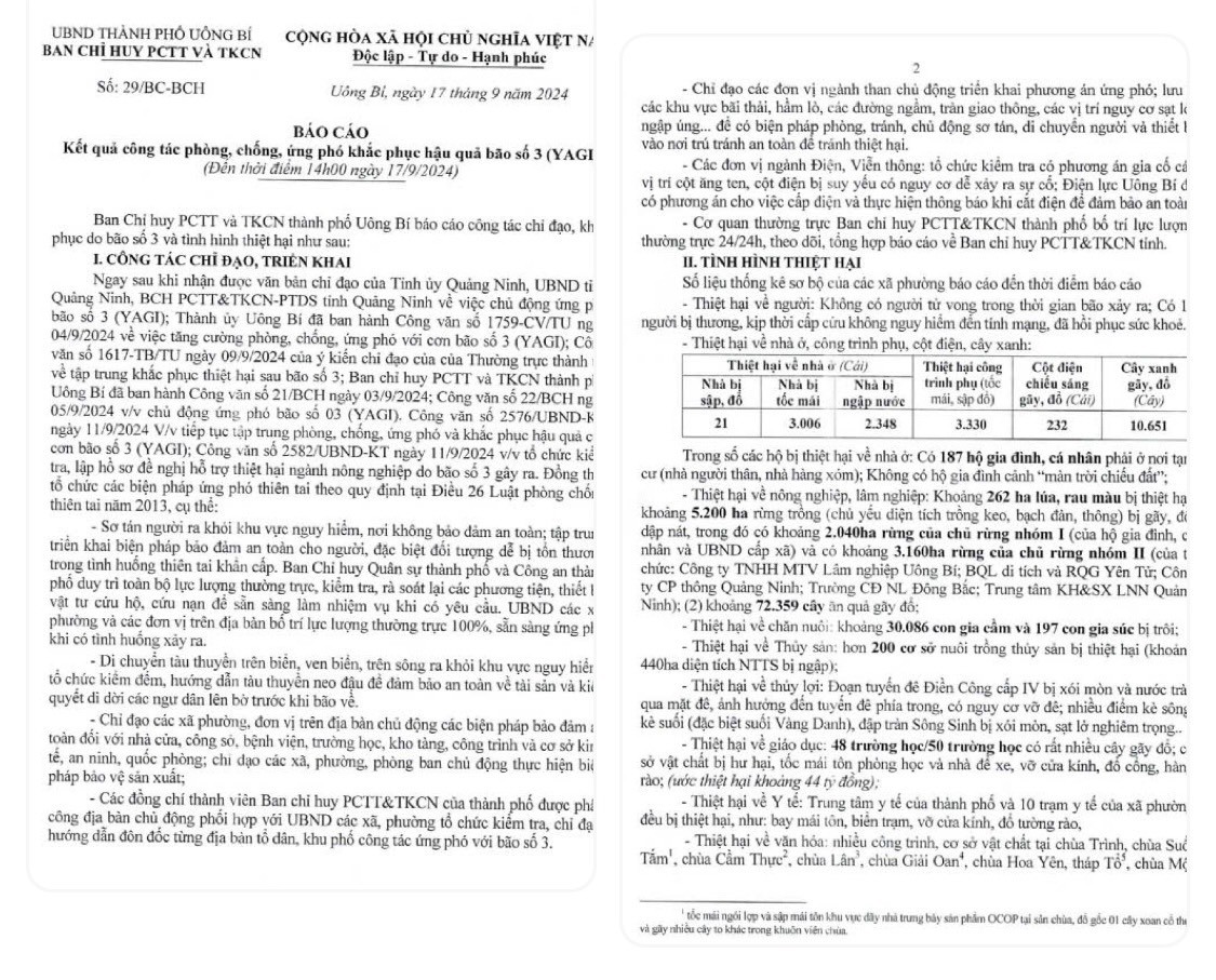 Uông Bí - Quảng Ninh:  Nghi vấn 02 công dân tử vong do bão Yagi nhưng chính quyền xác nhận không có thiệt hại về người