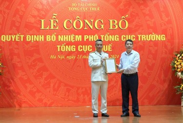 Ông Vũ Mạnh Cường được bổ nhiệm làm Phó Tổng cục trưởng Tổng cục thuế