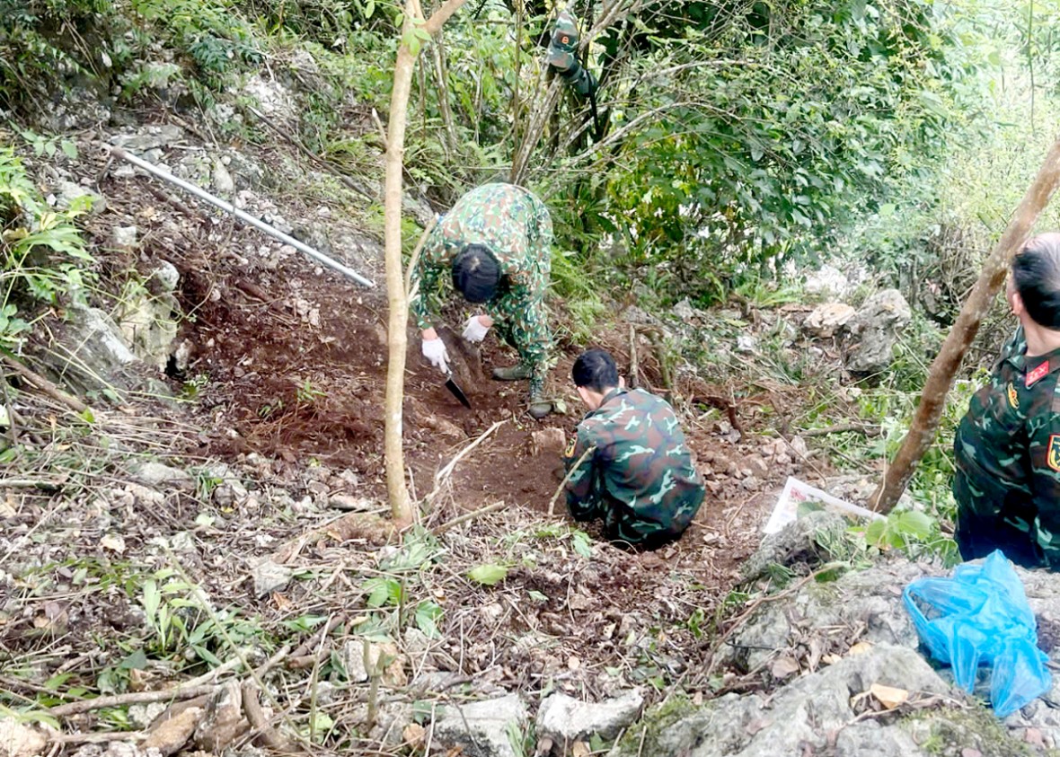 Phát hiện 1 hài cốt liệt sỹ tại khu vực biên giới Hà Giang