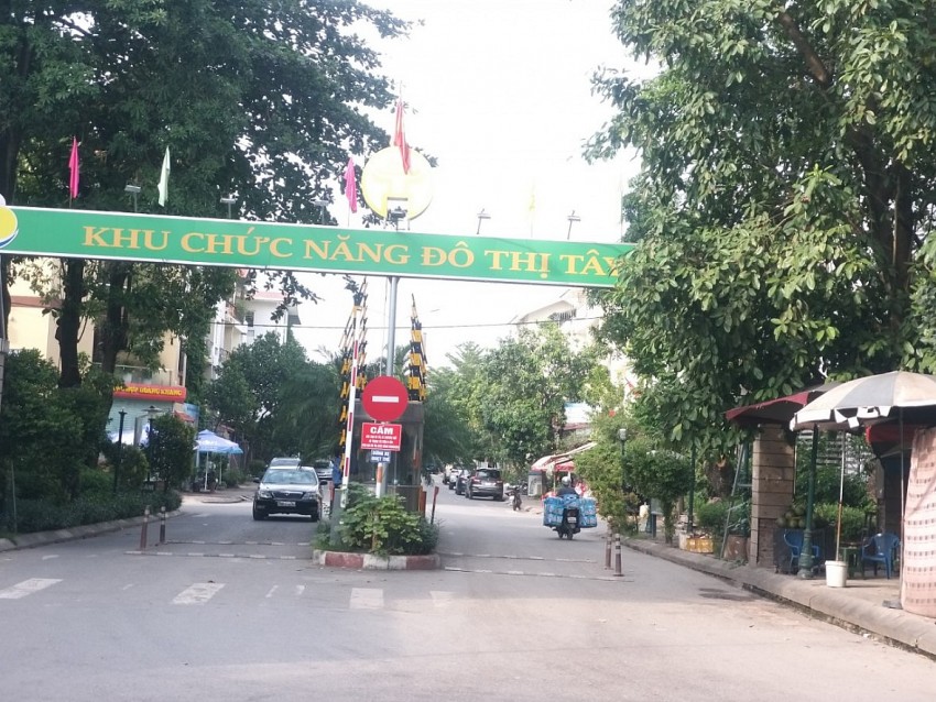 Cổng chào khu chức năng đô thị Tây Mỗ thuộc TDP Ngang, phường Đại Mỗ, quận Nam Từ Liêm, TP Hà Nội.