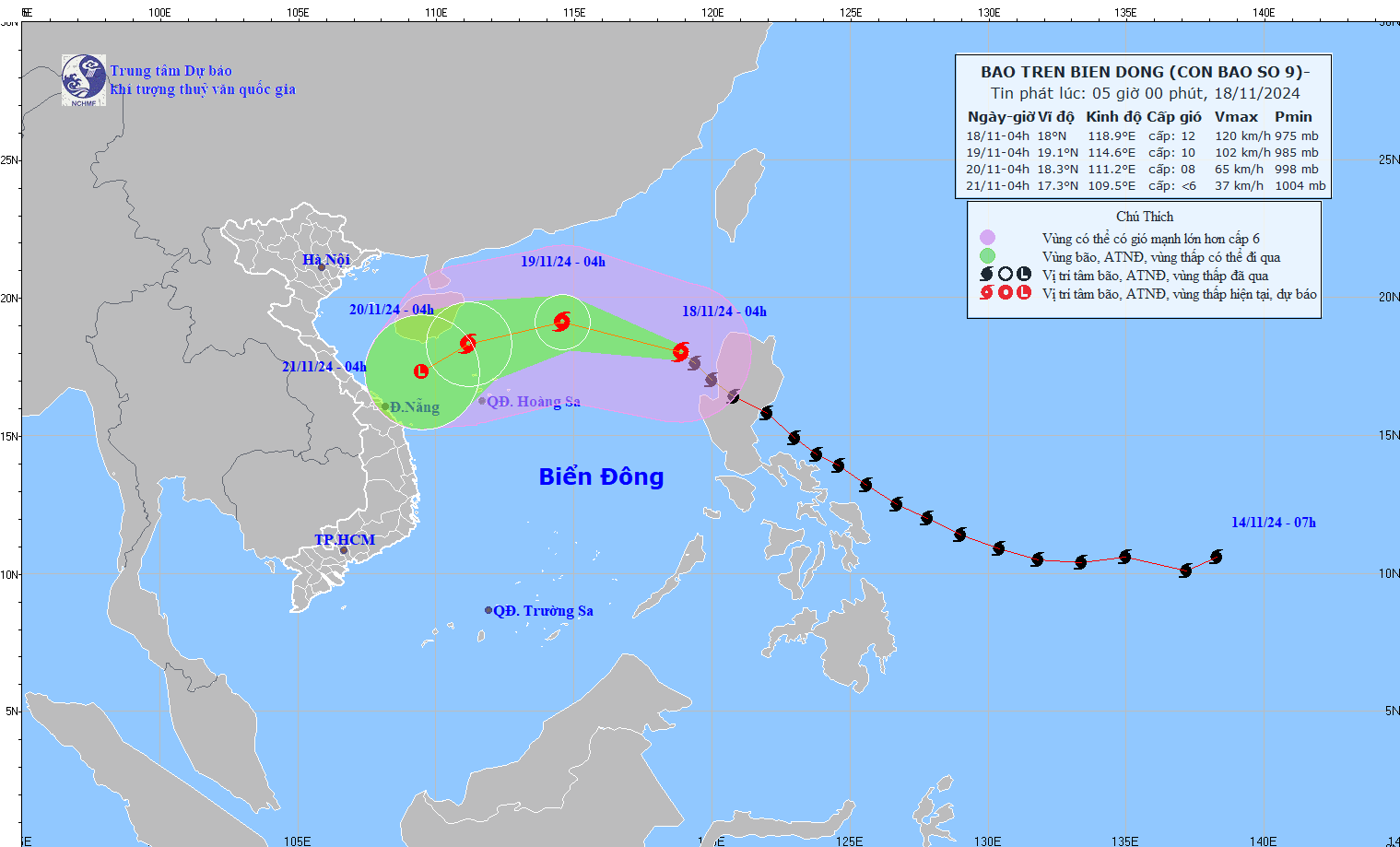 Siêu bão Man-yi vào Biển Đông, trở thành cơn bão số 9 năm 2024