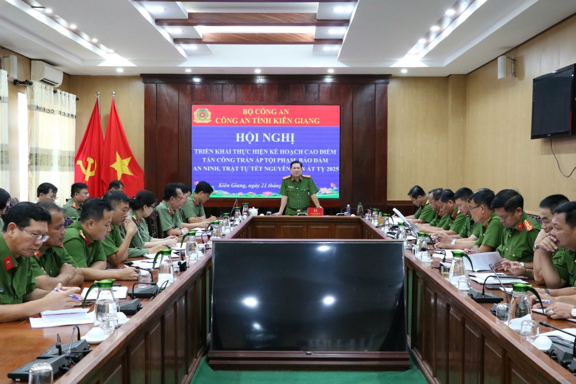 Công an tỉnh Kiên Giang triển khai cao điểm tấn công, trấn áp tội phạm, bảo đảm ANTT dịp Tết Ất Tỵ 2025