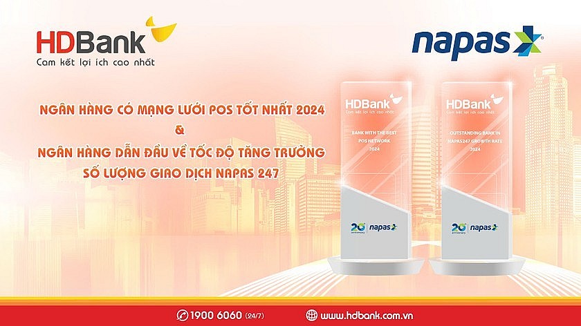 HDBank tỏa sáng tại Hội nghị Thành viên NAPAS 2024 với 2 giải thưởng danh giá