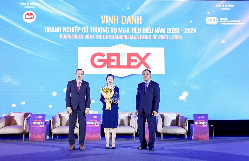 Đại diện Tập đoàn GELEX nhận vinh danh Doanh nghiệp có thương vụ M&A tiêu biểu năm 2023-2024.