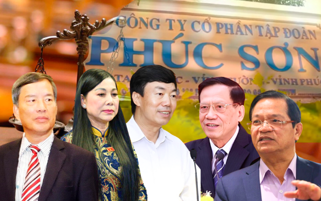 5 cựu Ủy viên Trung ương vướng vào lao lý trong vụ án tại Tập đoàn Phúc Sơn, từ trái qua: ông Phạm Văn Vọng, bà Hoàng Thị Thúy Lan, ông Nguyễn Doãn Khánh, ông Ngô Đức Vượng, ông Lê Viết Chữ. Ảnh: Q.N 5 cựu Ủy viên Trung ương vướng vào lao lý trong vụ án tại Tập đoàn Phúc Sơn, từ trái qua: ông Phạm Văn Vọng, bà Hoàng Thị Thúy Lan, ông Nguyễn Doãn Khánh, ông Ngô Đức Vượng, ông Lê Viết Chữ. Ảnh: Q.N