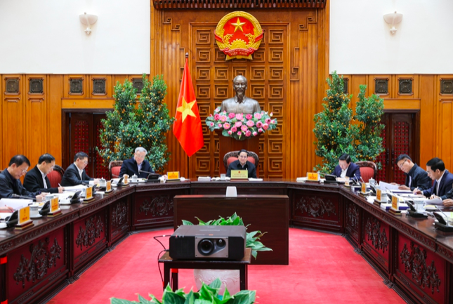 Toàn cảnh phiên họp của Ban Chỉ đạo tinh gọn bộ máy của Chính phủ. Ảnh VGP