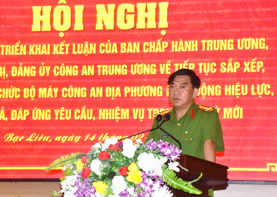 Sắp xếp, tinh gọn tổ chức bộ máy Công an Bạc Liêu hoạt động hiệu lực, hiệu quả Sắp xếp, tinh gọn tổ chức bộ máy Công an Bạc Liêu hoạt động hiệu lực, hiệu quả