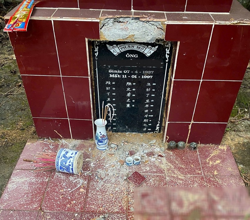 Xác minh đối tượng đập phá hàng chục bia mộ trong nghĩa địa ở Bắc Kạn