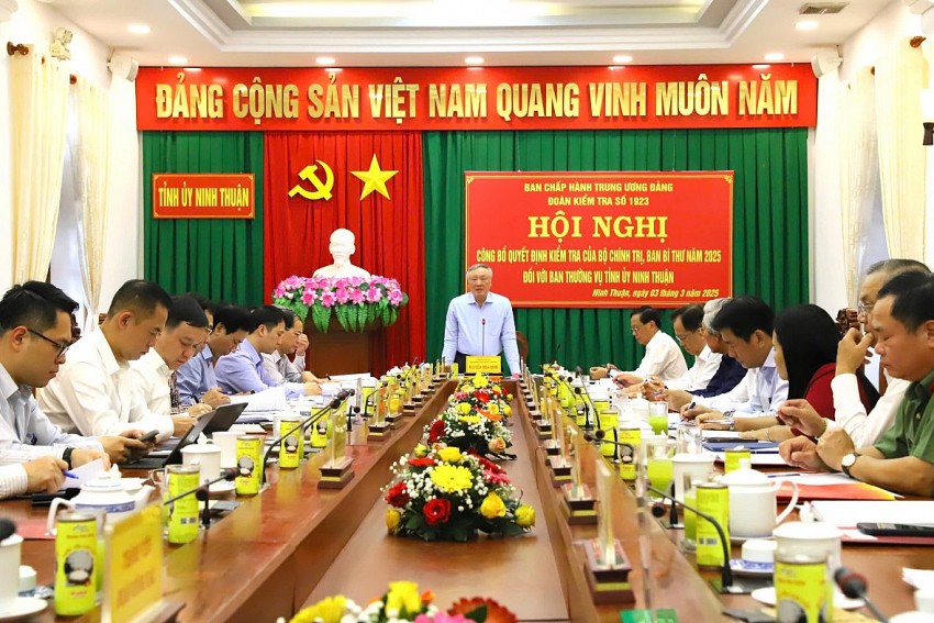 Bộ Chính trị công bố quyết định kiểm tra đối với Ban Thường vụ Tỉnh ủy Ninh Thuận