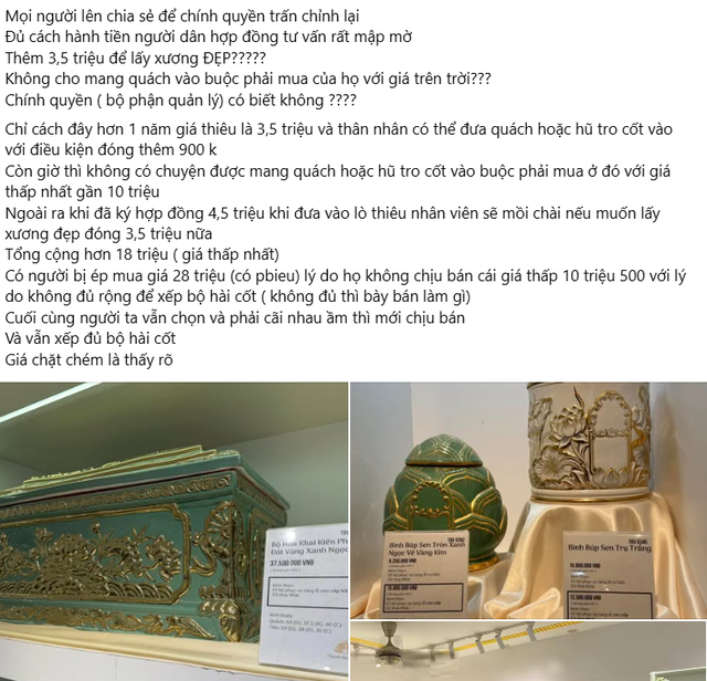 Bài đăng của người dân tố cáo kèm hình ảnh trên mạng xã hội.