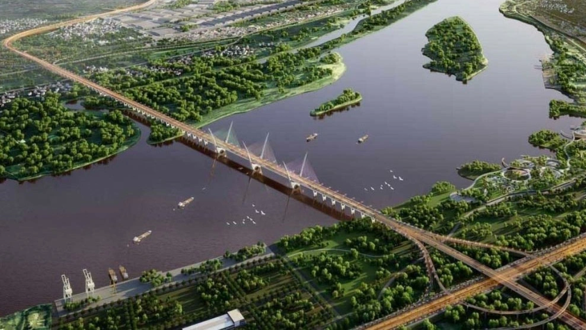 Phối cảnh cầu Tứ Liên Phối cảnh cầu Tứ Liên