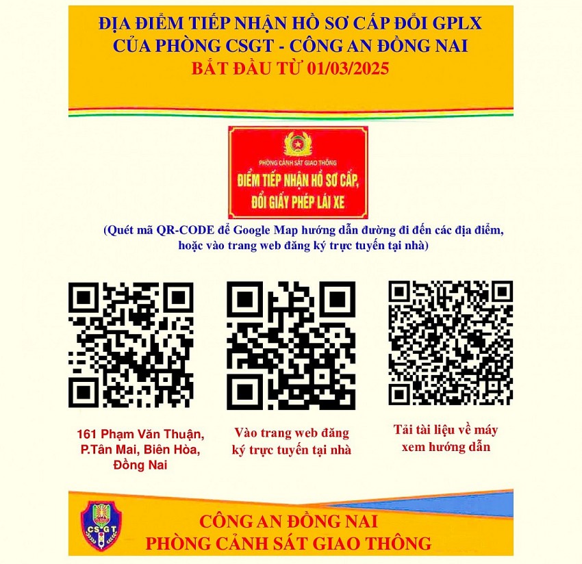 Đồng Nai triển khai mã QR hỗ trợ đổi, cấp lại giấy phép lái xe