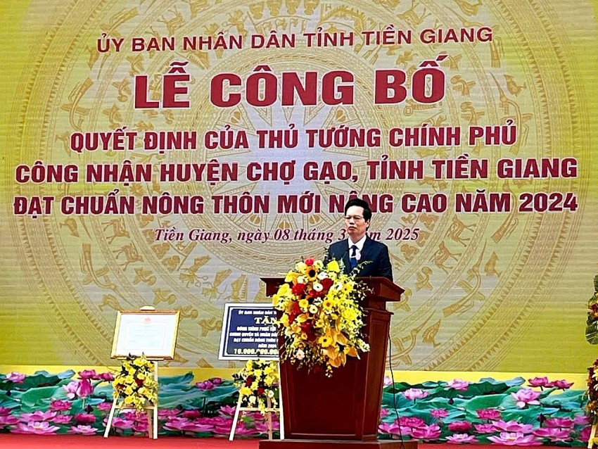 Tiền Giang: Huyện Chợ Gạo đạt chuẩn Huyện Nông thôn mới nâng cao
