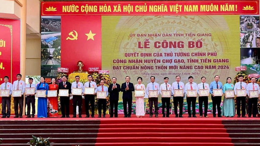 Tiền Giang: Huyện Chợ Gạo đạt chuẩn Huyện Nông thôn mới nâng cao
