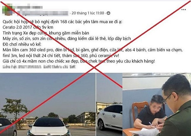 Thông tin sai sự thật về nghị định 168 được đăng tải trên trang cá nhân facebook của N.V.N.