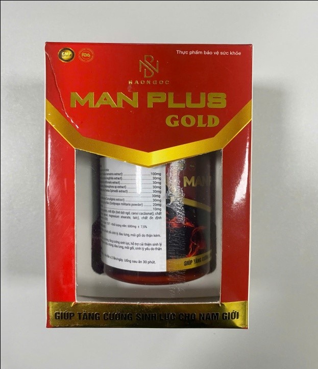 Thu hồi sản phẩm thực phẩm bảo vệ sức khoẻ Man Plus Gold
