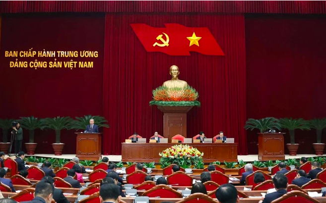 Hội nghị Ban Chấp hành Trung ương khóa XIII. (Ảnh: TTXVN)