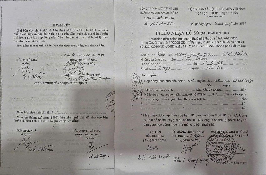 Ông Bùi Văn Muôn khẳng định ông không ký vào hợp đồng thuê nhà năm 1990 cũng như phiếu giao nhận hồ sơ được lập năm 2011.