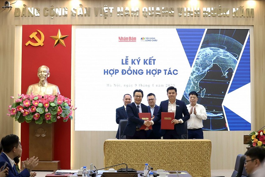 Đại diện Báo Nhân Dân và FPT Long Châu tại sự kiện hợp tác. Đại diện Báo Nhân Dân và FPT Long Châu tại sự kiện hợp tác.