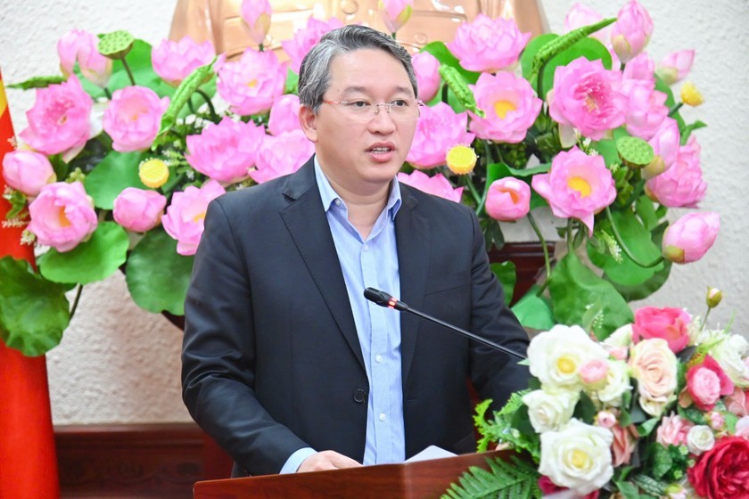 Bộ trưởng Nguyễn Hải Ninh phát biểu giao nhiệm vụ tại Hội nghị.