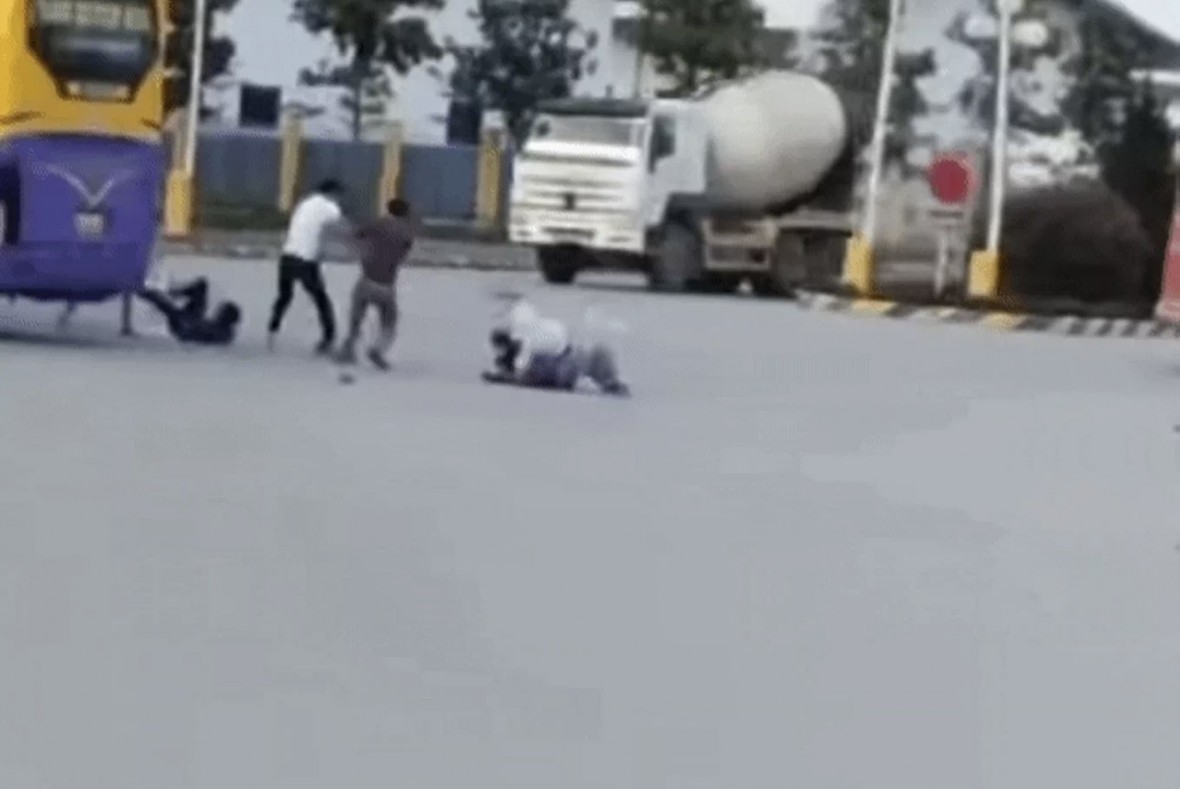 Hiện trường vụ ẩu đả tại QL 1A