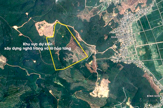 Khu vực dự kiến xây dựng nghĩa trang và lò hỏa táng ở xã Diễn Lợi, huyện Diễn Châu, Nghệ An.