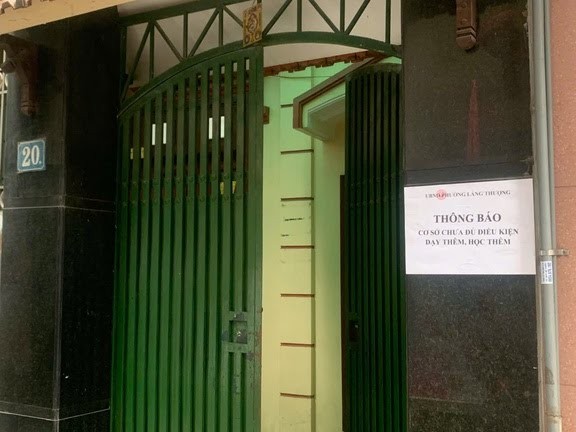 Trung tâm dạy thêm tại P.Láng Thượng (Q.Đống Đa, Hà Nội) chưa đảm bảo các điều kiện 