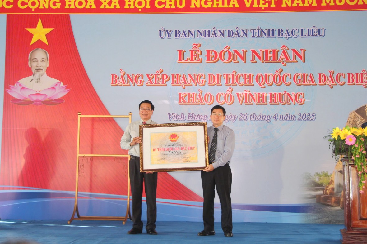 Di tích khảo cổ Vĩnh Hưng là di sản văn hóa của dân tộc