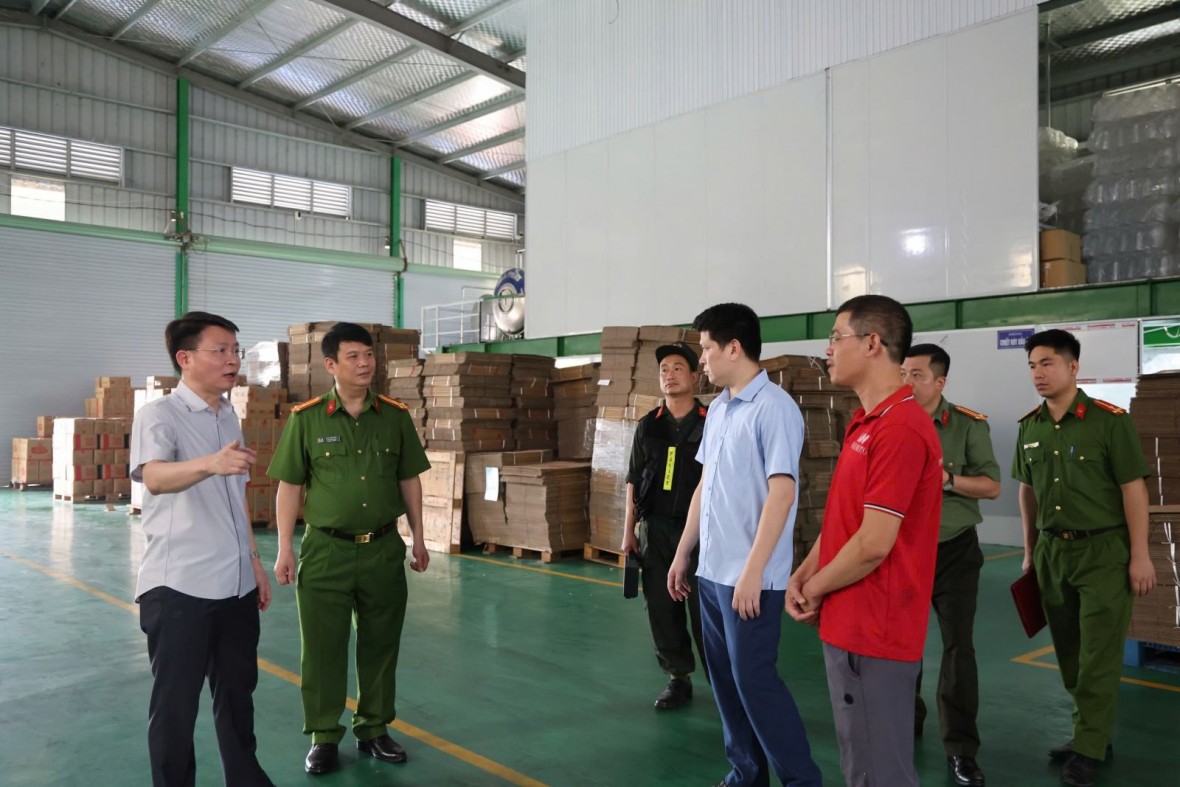 Xưởng sản xuất mì chính giả của Công ty TNHH Famimoto Việt Nam. (Ảnh: Công an tỉnh Phú Thọ)