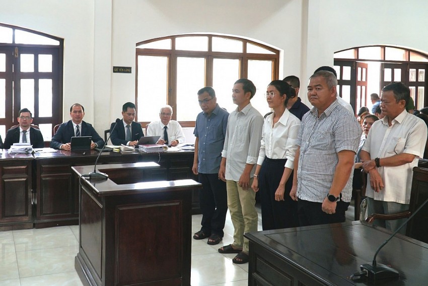 Các bị cáo tại phiên tòa