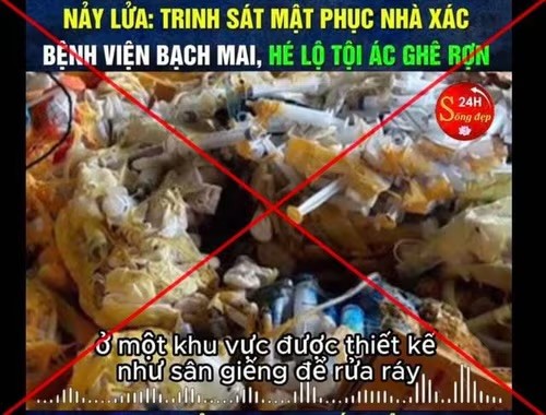 Hình ảnh bịa đặt về Bệnh viện Bạch Mai trên mạng xã hội.