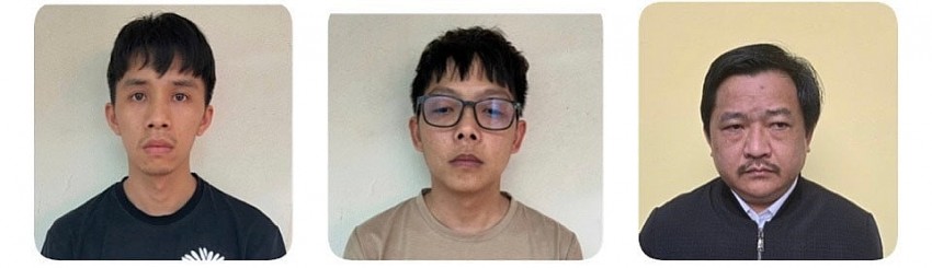 Các đối tượng từ trái sang: Hoàng Ngọc Huân, Hoàng Quốc Huy, Nguyễn Văn Ngọc. Các đối tượng từ trái sang: Hoàng Ngọc Huân, Hoàng Quốc Huy, Nguyễn Văn Ngọc.