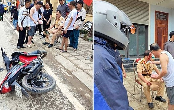 Tạm giữ thiếu niên 16 tuổi đi xe máy tông thiếu tá CSGT bị thương