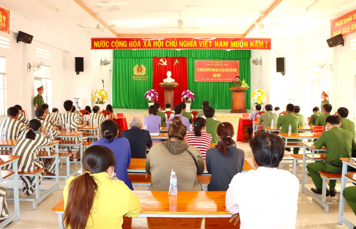 Bạc Liêu công bố Quyết định đặc xá của Chủ tịch nước