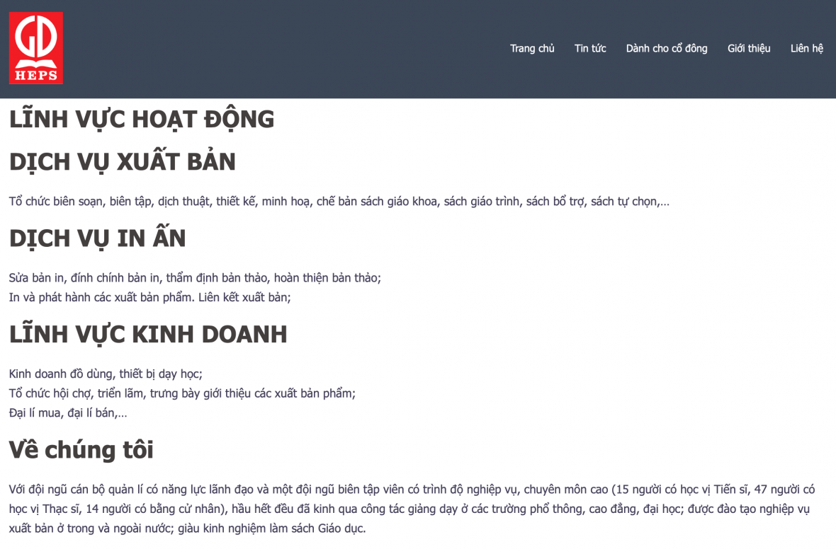 Huỷ tư cách đại chúng Công ty cổ phần Dịch vụ Xuất bản Giáo dục Hà Nội