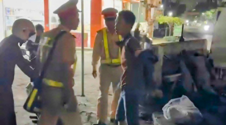 Bắt khẩn cấp đối tượng tát vào mặt Cảnh sát giao thông ở Thái Bình