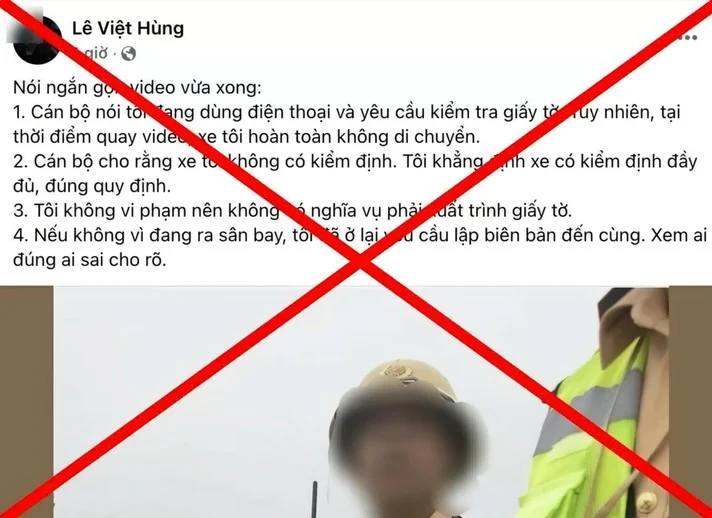 Hình ảnh cắt từ video do Lê Việt Hùng tự quay và chia sẻ lên mạng xã hội. (Ảnh chụp màn hình)