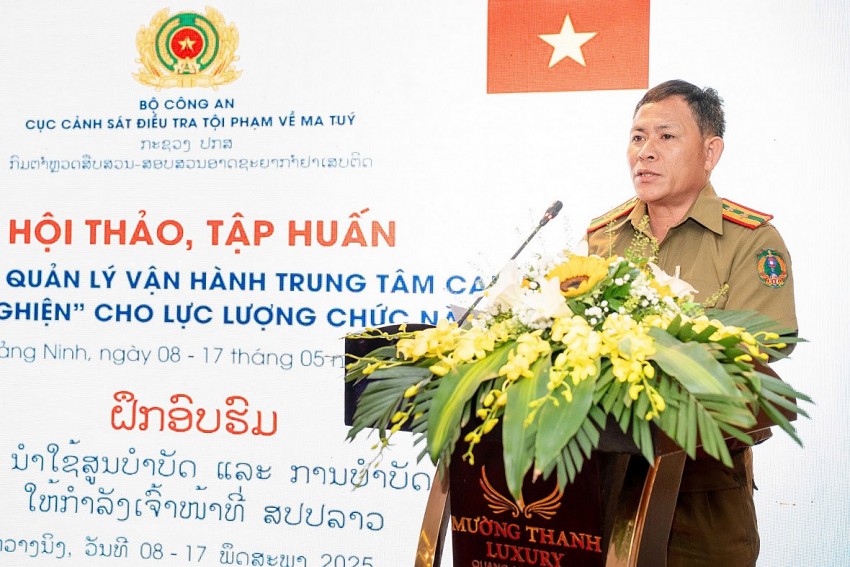 Tập huấn công tác quản lý, vận hành Trung tâm cai nghiện, công tác cai nghiện cho lực lượng chức năng nước bạn Lào