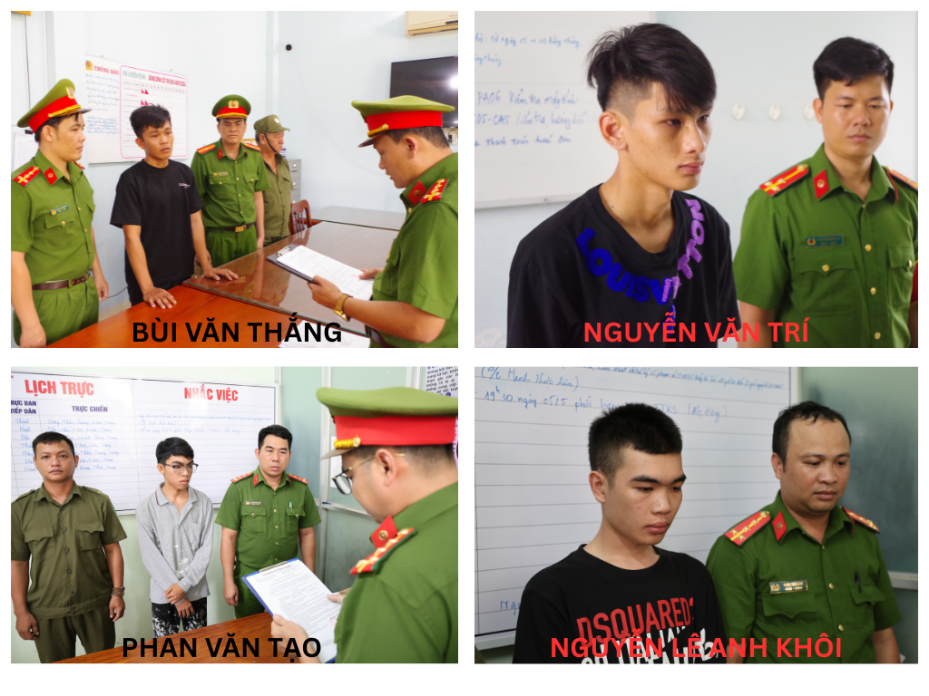 04 đối tượng bị khởi tố. (Ảnh: CANT)
