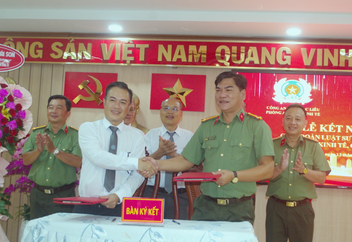 Lễ kết nghĩa Phòng An ninh kinh tế và Đoàn Luật sư tỉnh Bạc Liêu