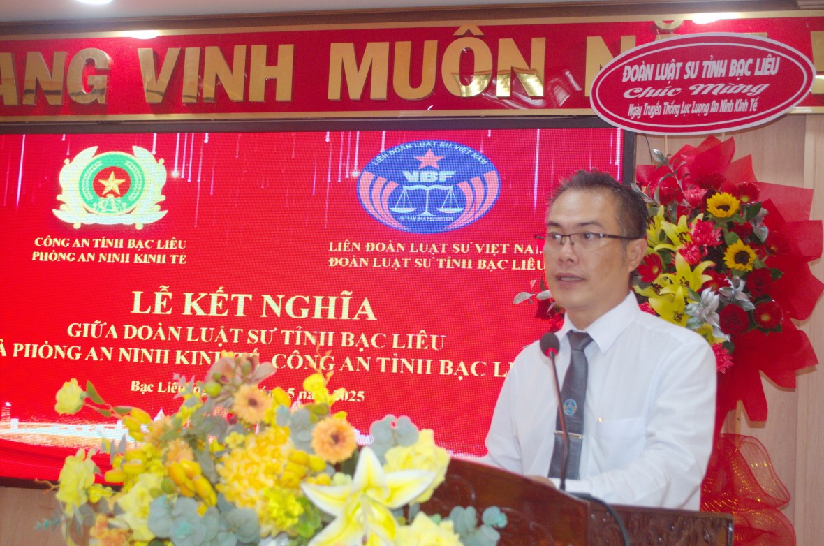 Lễ kết nghĩa Phòng An ninh kinh tế và Đoàn Luật sư tỉnh Bạc Liêu