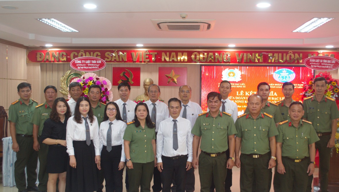 Lễ kết nghĩa Phòng An ninh kinh tế và Đoàn Luật sư tỉnh Bạc Liêu