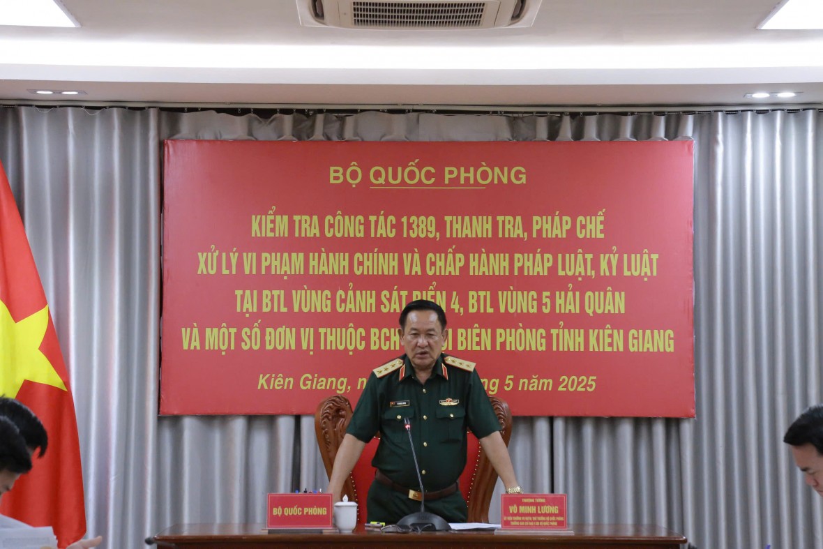Bộ Quốc phòng kiểm tra kết quả thực hiện công tác 1389 BTL Vùng Cảnh sát biển 4 và vùng Tây Nam Bộ