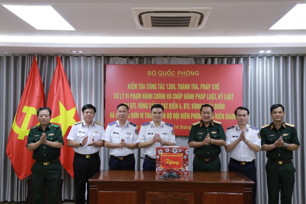 Bộ Quốc phòng kiểm tra kết quả thực hiện công tác 1389 BTL Vùng Cảnh sát biển 4 và vùng Tây Nam Bộ