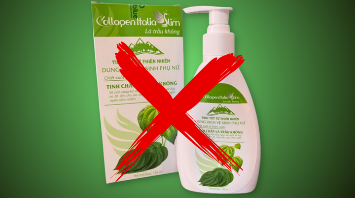 Dung dịch vệ sinh phụ nữ Lá trầu không Collagen Italia Slim - hộp 1 chai 150ml bị đình chỉ lưu hành, thu hồi, tiêu huỷ.