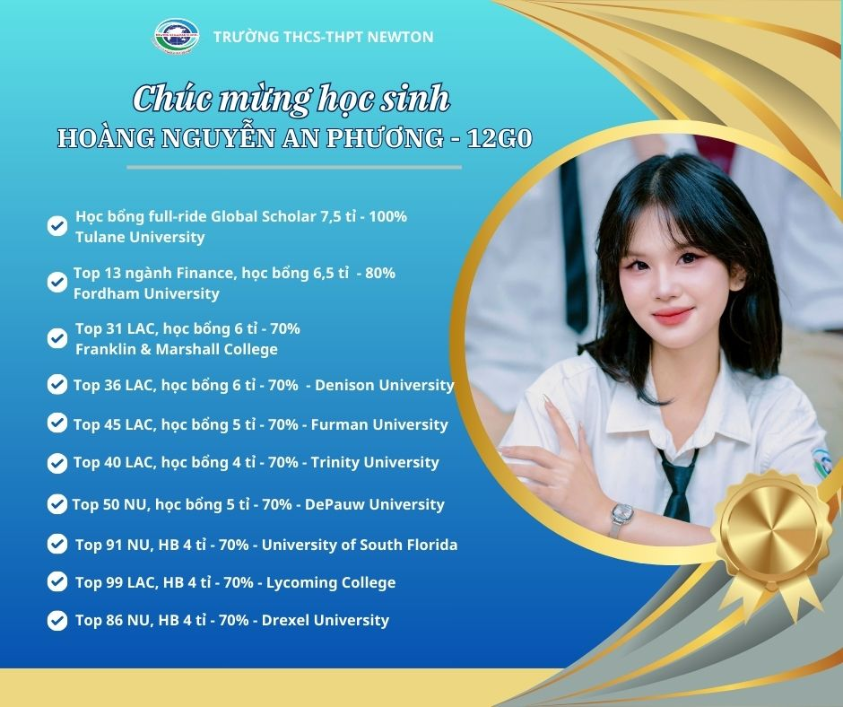 Hai gương mặt trẻ tiêu biểu trường THCS- THPT Newton ghi dấu ấn đặc biệt